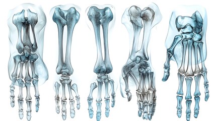 Poster - Medical X Ray Detecting Bone Abnormalities Skeletal Anomalies or Deformities on Isolated White Background with Flat Design