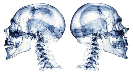 Poster - Detailed Flat Design Showcasing the Bone Structure Analysis Process Using X Ray Detection Technology for Medical and Healthcare Applications