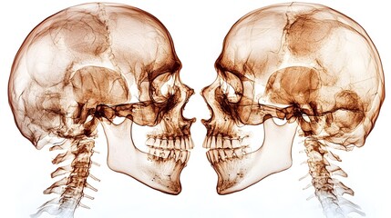 Poster - Detailed medical x ray showing the skeleton bones structure with detection and analysis results displayed on a clean white background in a flat minimalist design style