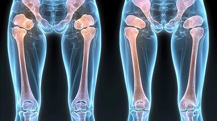 Poster - detailed x ray showing bone joint detection system on clean white background using flat design style