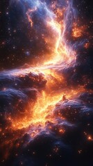 Wall Mural - celestial scene showcasing a swirling cosmos filled with vibrant galaxies sparkling stars and colorf