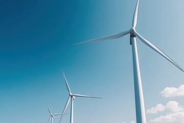 Front Angle Shot of Renewable Energy Wind Farm