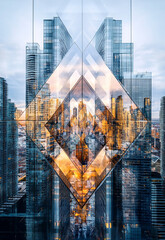 Poster - Digital architecture concept design integrating IoT and sustainable technologies  Visualize a futuristic cityscape where empathy is the foundation of society  
