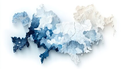 Blue and white illustrated map of france, a visual journey through french geography