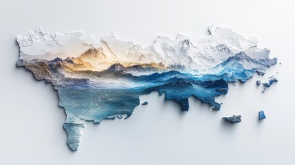 Embark on a visual journey with this captivating blue and white paper map discover