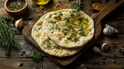 Sticker - Soft Eastern Flatbreads with Fresh Ingredients on Table