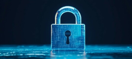 Padlock shield. Cyber security privacy technology concept. Data web protection. Generative AI technology.