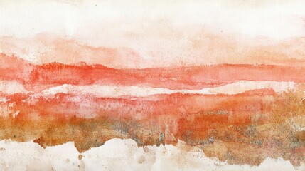 Wall Mural - Abstract landscape in red and white, a bold dynamic painting bold