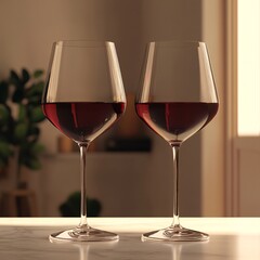 two glasses of red wine