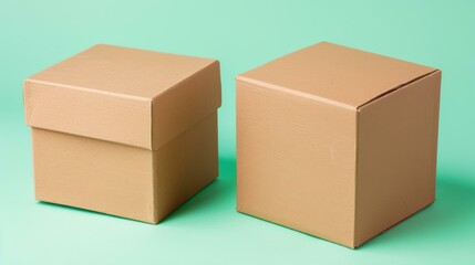 Fototapete - Discover this versatile brown box mockup for your craft projects, perfect for showcasing your product designs in style.