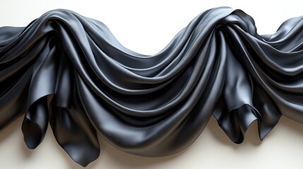 Aufkleber - mockup of black drapery isolated against white background for design purposes.image