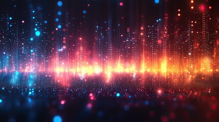 Aufkleber - modern abstract technology background with blue and red gradient dots and lines.image