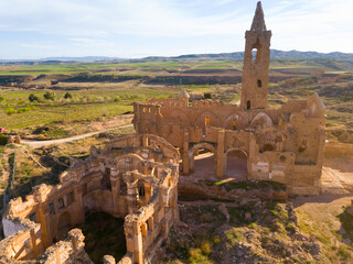 Wall Mural - Ruin of bombed ancient church in Belchite, Spain