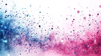 Aufkleber - pastel pink background with teal, purple, and gray dots, arranged in an abstract pattern for text.
