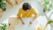© Ryzhkov - Creative Teen Drawing in Bright Space Perfect for Holidays Celebrating Resilience and Family Connections