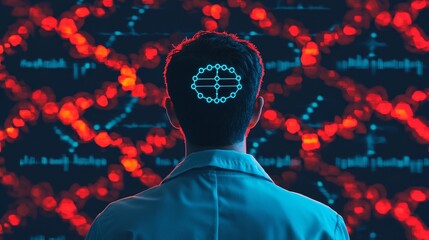 Advancing Personalized Medicine: Medical Researcher Utilizing AI Algorithms to Analyze Genetic Data in Lab Setting