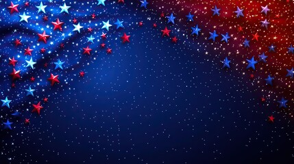 Aufkleber - red, white, and blue background with stars is designed for political campaigns or USA-themed celebrations.illustration