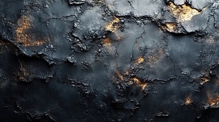 Poster - rough black wall texture creates dark and concrete-like backdrop.stock photo