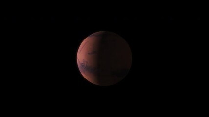 Wall Mural - Planet Mars Terraforming into Earth. Atmosphere and Clouds Forming with Green Land and Oceans as Barren World Becomes Full of Life. 3D Animation ProRes 4K.