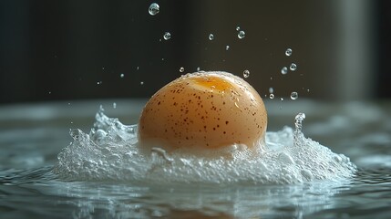 Aufkleber - science experiment demonstrating water density with an egg floating in saltwater.illustration