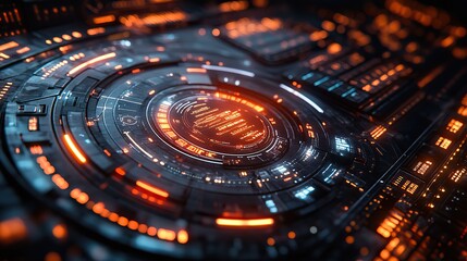 Poster - sci-fi futuristic HUD display showcases virtual reality technology, offering insights into advanced interface image
