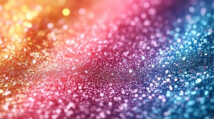 Poster - shiny pastel rainbow glitter background with gradient hues of pink, blue, and green frames white center for text.illustration
