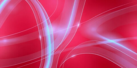 Poster - Abstract red and blue background with glowing lines