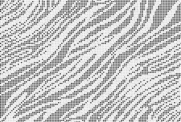 Aufkleber - Halftone trendy zebra skin pattern background vector. Animal fur dotted vector background. Abstract seamless zebra stripe pattern.