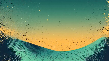 Leinwandbilder - teal and lime green retro background with halftone pattern adds fun and simple vibe.image