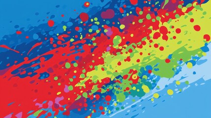 Poster - A dynamic splash background featuring bursts of color in bright red, blue, and green.