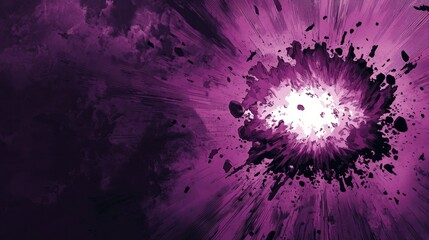 Poster - A dynamic comic art background with a vibrant purple exploding speech bubble, featuring space for text, ideal for enhancing visual storytelling and promotions