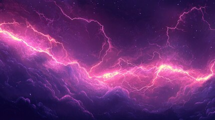 Poster - A dynamic purple lightning-themed comic art background, creating an intense and vibrant ambiance ideal for illustrations and graphic designs.