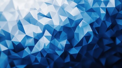 Poster - A minimalist geometric background featuring interlocking triangles in various shades of blue.