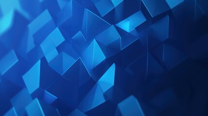 Poster - A minimalist geometric background featuring interlocking triangles in various shades of blue.
