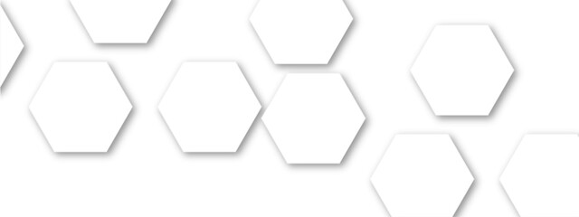 Poster - Abstract white hexagon pattern background. Abstract hexagon technology design background. Futuristic honeycomb mosaic white background. Vector Illustration. 