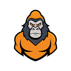 Gorilla mascot logo | isolated vector illustration on white background