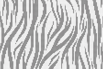 Aufkleber - Halftone trendy zebra skin pattern background vector. Animal fur dotted vector background. Abstract seamless zebra stripe pattern.