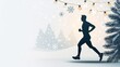 © CHOI POO - Silhouette of Runner in Winter Forest Scene