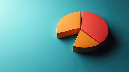 Poster - Simple Shrinking Pie Chart Illustration on Blue Background