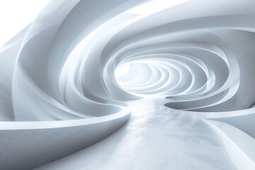 Poster - Abstract white background with lines in the form of an arch, curved surface. Vector illustration. Abstract wallpaper for design, presentation and banner on website page, clean background