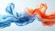 © Hammam - Abstract blue and orange flowing liquid with splashes.