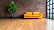 © TimelessClicks - A photostock of a modern loft apartment with exposed brick walls, large windows, and minimalist furniture for a chic look.