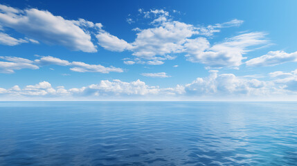 Wall Mural - sky over calm sea. blue sea and sunny sky on horizon over calm water