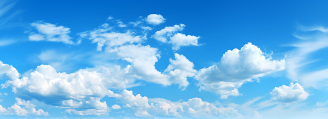 Wall Mural - blue sky background with tiny clouds. panorama background