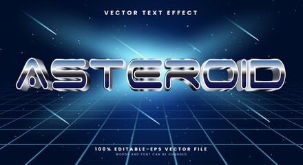 Leinwandbilder - Asteroid 3D editable text effect Template Suitable for outer space galaxy theme