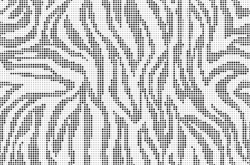 Aufkleber - Halftone trendy zebra skin pattern background vector. Animal fur dotted vector background. Abstract seamless zebra stripe pattern.