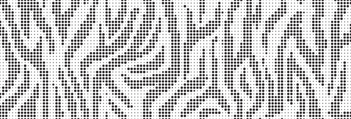 Aufkleber - Halftone trendy zebra skin pattern background vector. Animal fur dotted vector background. Abstract seamless zebra stripe pattern.