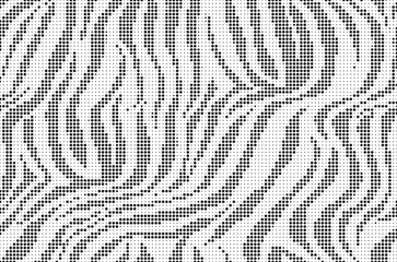 Aufkleber - Halftone trendy zebra skin pattern background vector. Animal fur dotted vector background. Abstract seamless zebra stripe pattern.