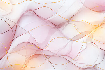 Poster - Abstract pastel waves with soft gradients creating a fluid, ethereal background. Perfect for design and artistic projects.