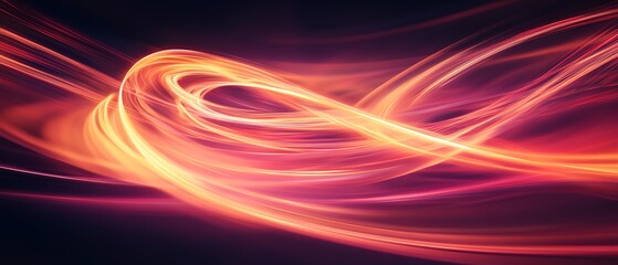 Poster - A colorful, swirling pattern of lines and dots in a dark background. Concept of movement and energy, as if the lines and dots are dancing or swirling around each other